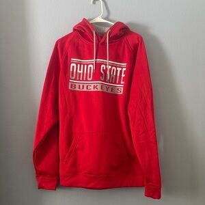 Colosseum Ohio State Red Hoodie with Silver Accents